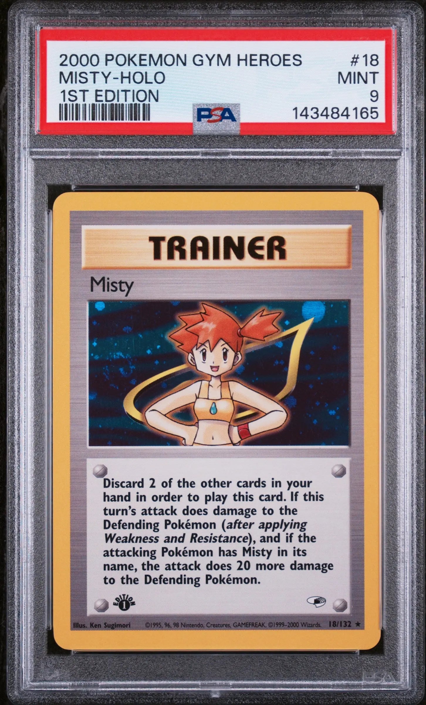 2000 Pokemon Gym Heroes Misty Holo 1st Edition 18 PSA 9 