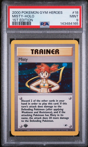2000 Pokemon Gym Heroes Misty Holo 1st Edition 18 PSA 9 