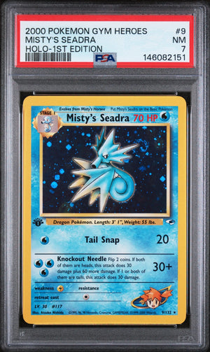 2000 Pokemon Gym Heroes Misty's Seadra Holo-1st Edition PSA 7 9/132 