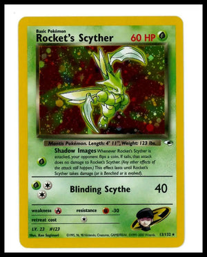 2000 Pokemon Gym Heroes Rocket's Scyther 013/132 LP 