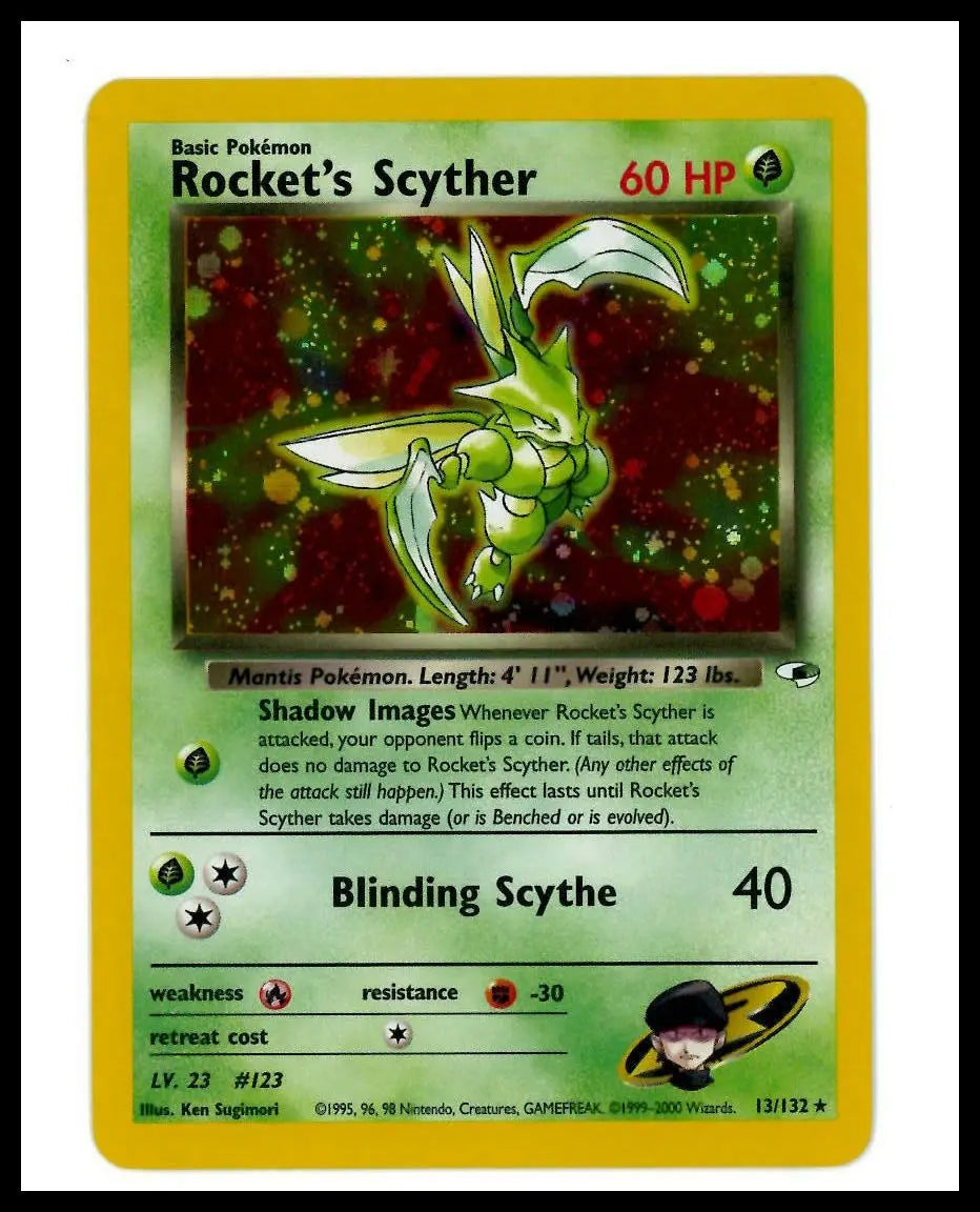 2000 Pokemon Gym Heroes Rocket's Scyther 013/132 LP 