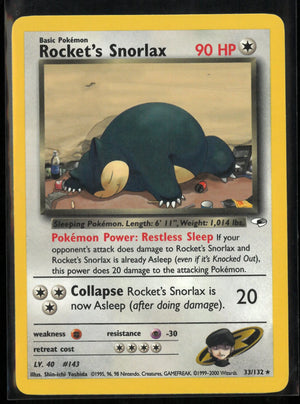 2000 Pokemon Gym Heroes Rocket's Snorlax 33/132 