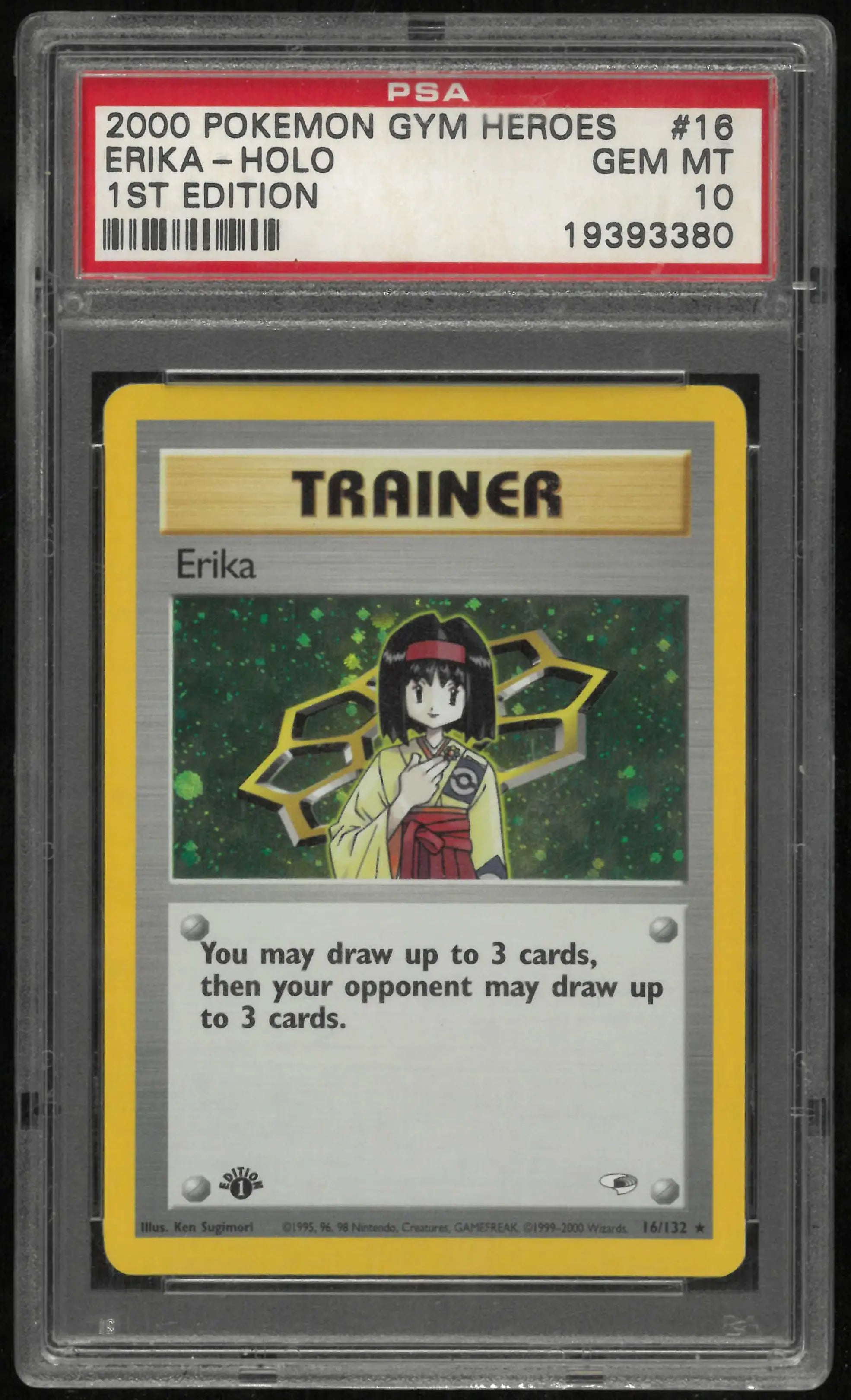 2000 Pokemon Gym Heroes #16 Erika-Holo 1st Edition PSA 10 
