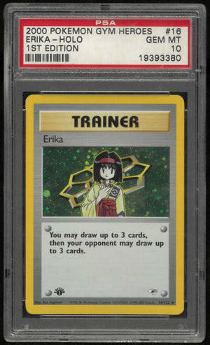 2000 Pokemon Gym Heroes #16 Erika-Holo 1st Edition PSA 10 
