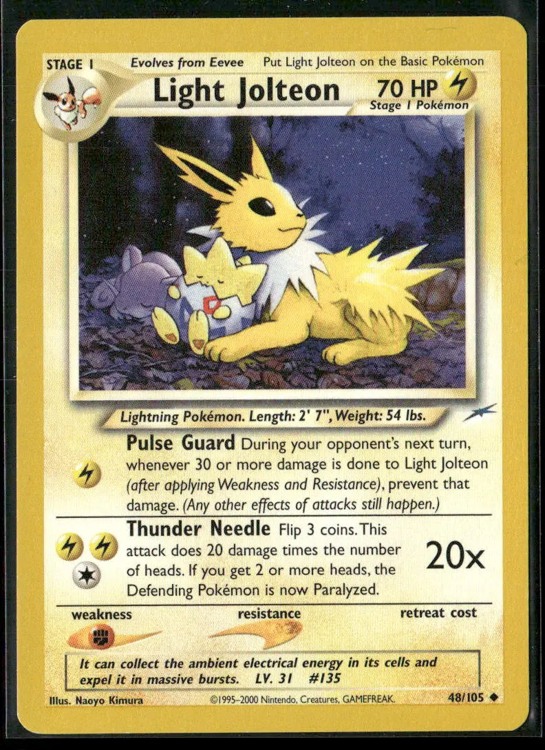2000 Pokemon Neo Destiny Uncommon Unlimited Light Jolteon 48/105 