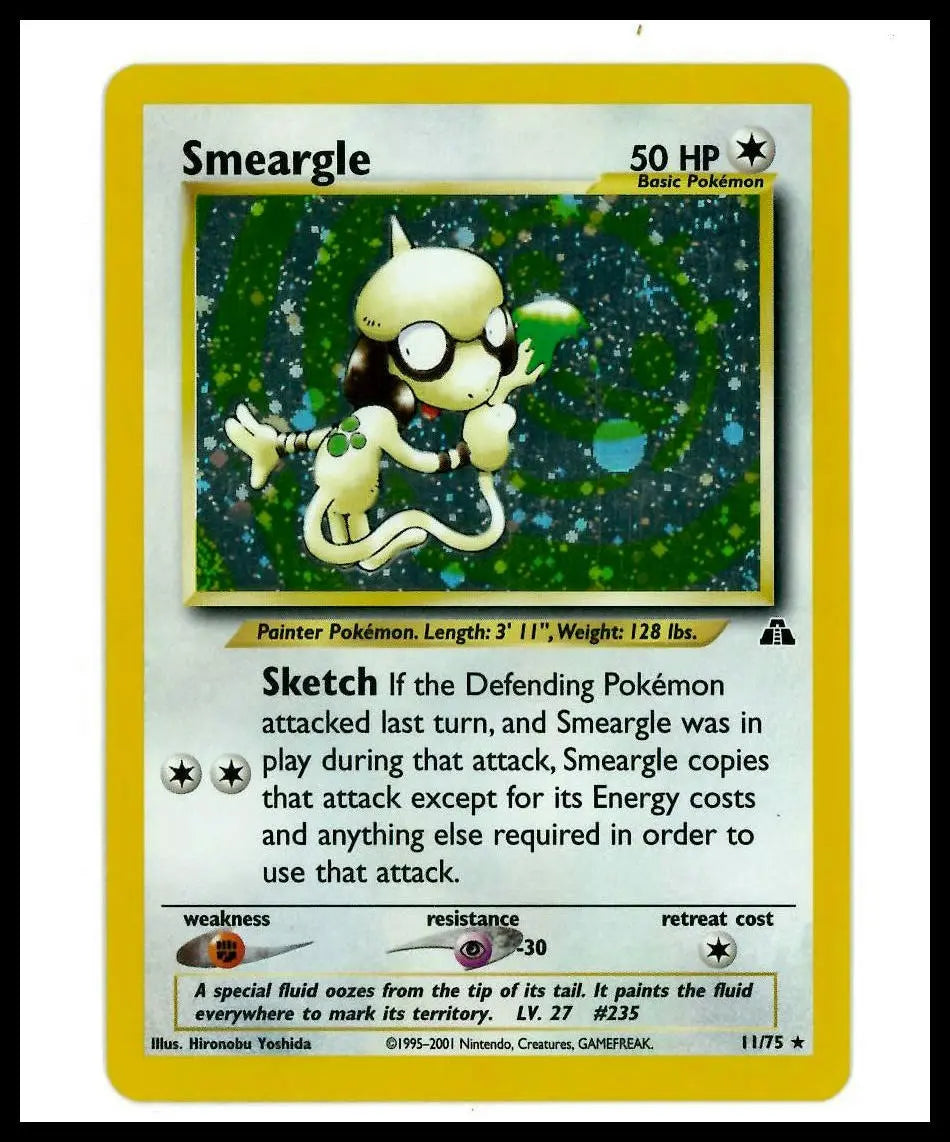2000 Pokemon Neo Discovery Smeargle 11/75 LP 