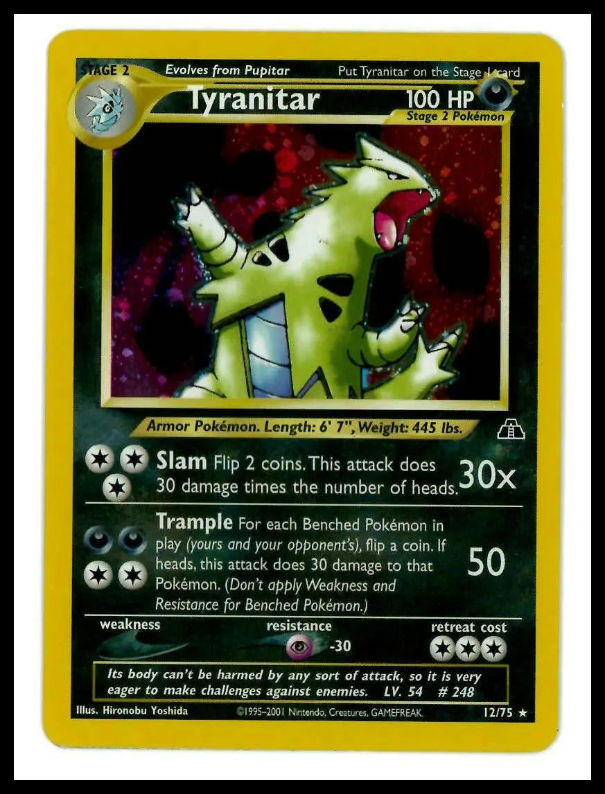 2000 Pokemon Neo Discovery Tyranitar 12/75 MP 