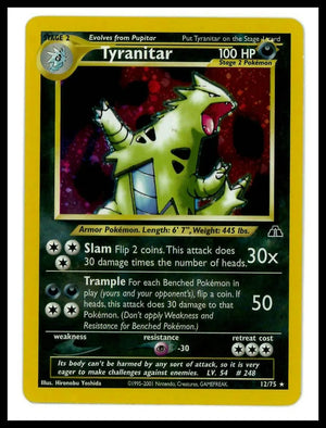 2000 Pokemon Neo Discovery Tyranitar 12/75 MP 