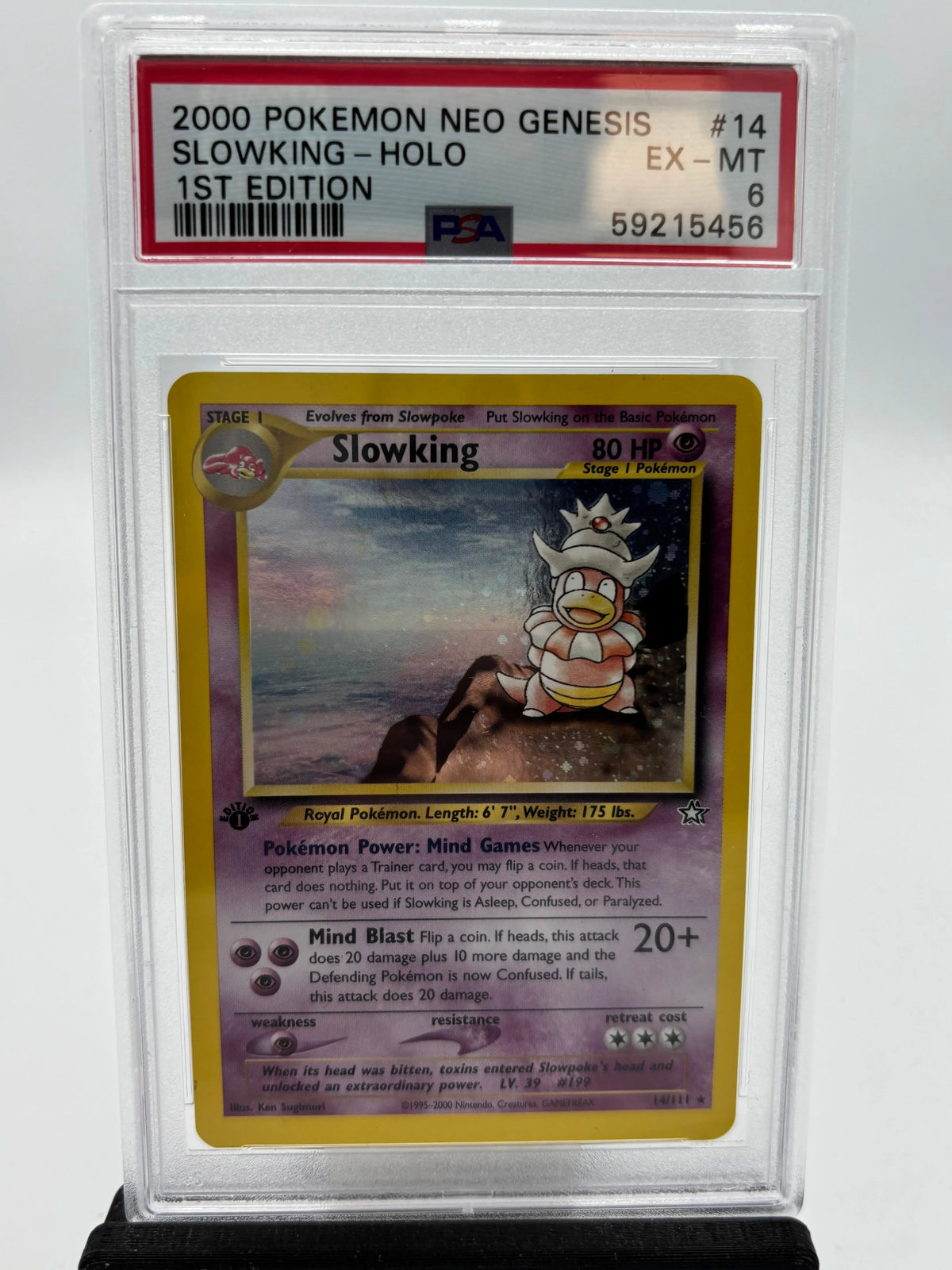 2000 Pokemon Neo Genesis 1st Edition Slowking Holo 14/111 PSA 6 