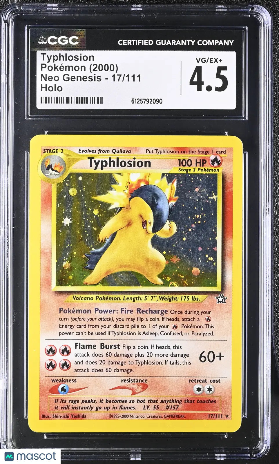 2000 Pokemon Neo Genesis Typhlosion Holo CGC 4.5 17/111 