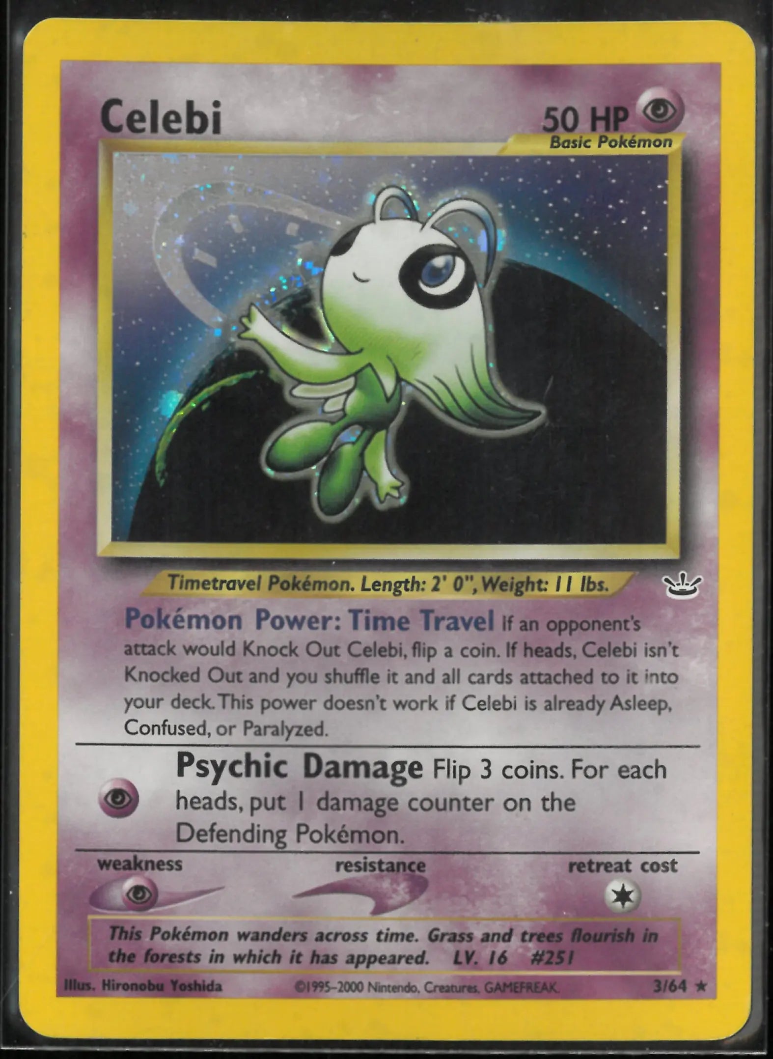 2000 Pokemon Neo Revelation Unlimited Holofoil Celebi 3/64 