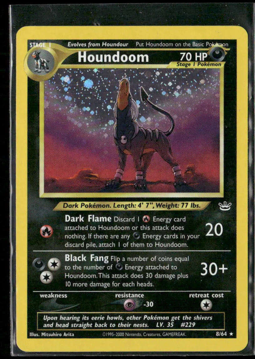 2000 Pokemon Neo Revelation Unlimited Holofoil Houndoom 8/64 