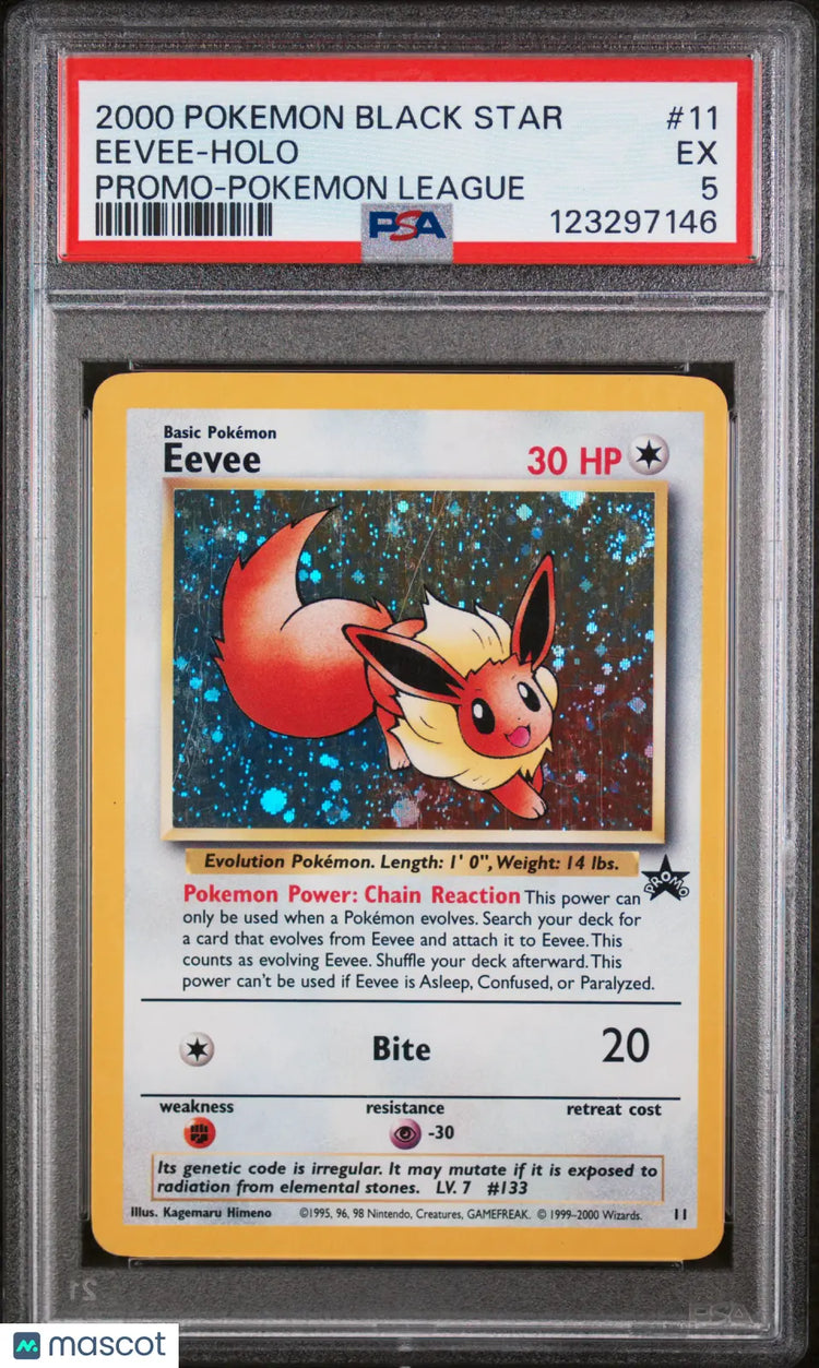 2000 Pokemon Promo Black Star Eevee Holo Promo-Pokemon League PSA 5 #11 