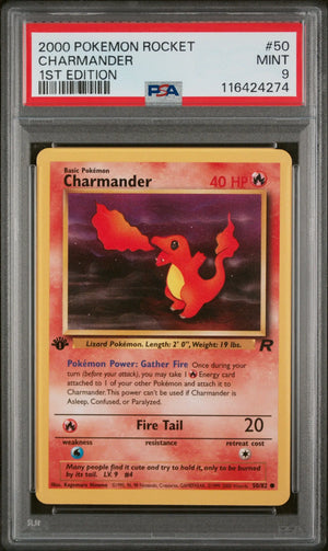 2000 Pokemon Rocket 1st Edition Charmander 50/82 PSA 9 