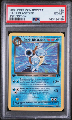 2000 Pokemon Rocket Dark Blastoise 1st Edition 20/82 PSA 6 