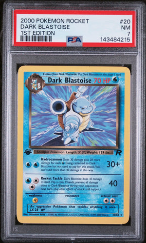 2000 Pokemon Rocket Dark Blastoise 1st Edition 20/82 PSA 7 