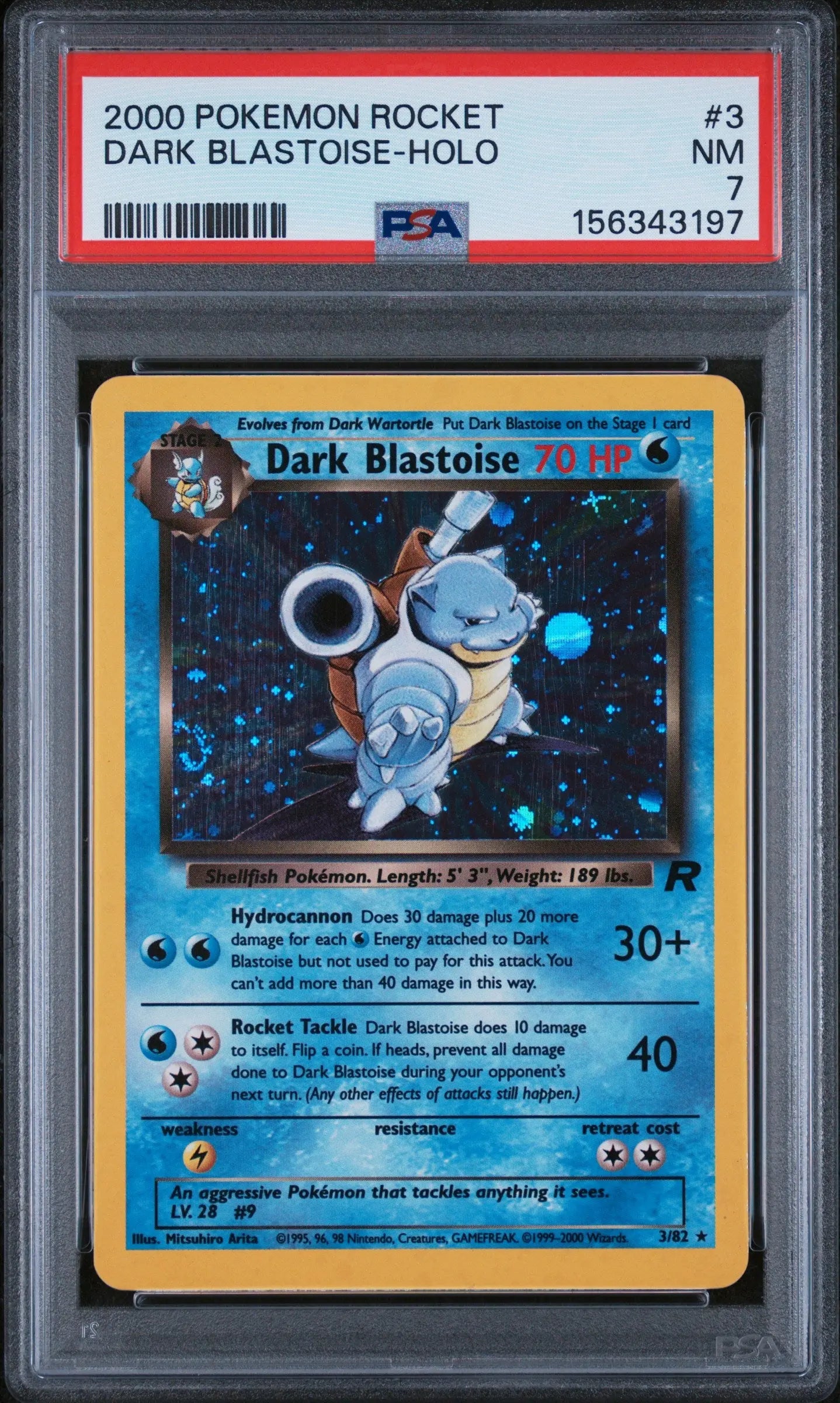 2000 Pokemon Rocket Dark Blastoise-Holo 3/82 PSA 7 