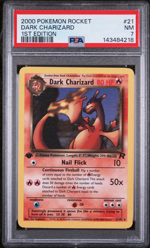 2000 Pokemon Rocket Dark Charizard 1st Edition 21/82 PSA 7 