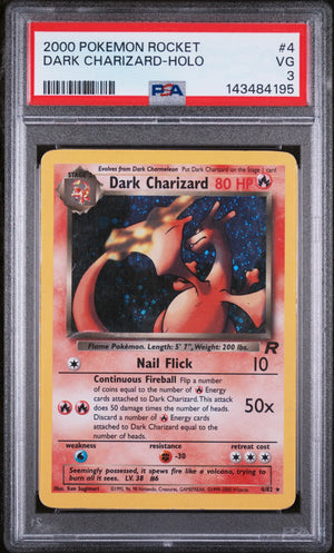 2000 Pokemon Rocket Dark Charizard Holo 4/82 PSA 3 