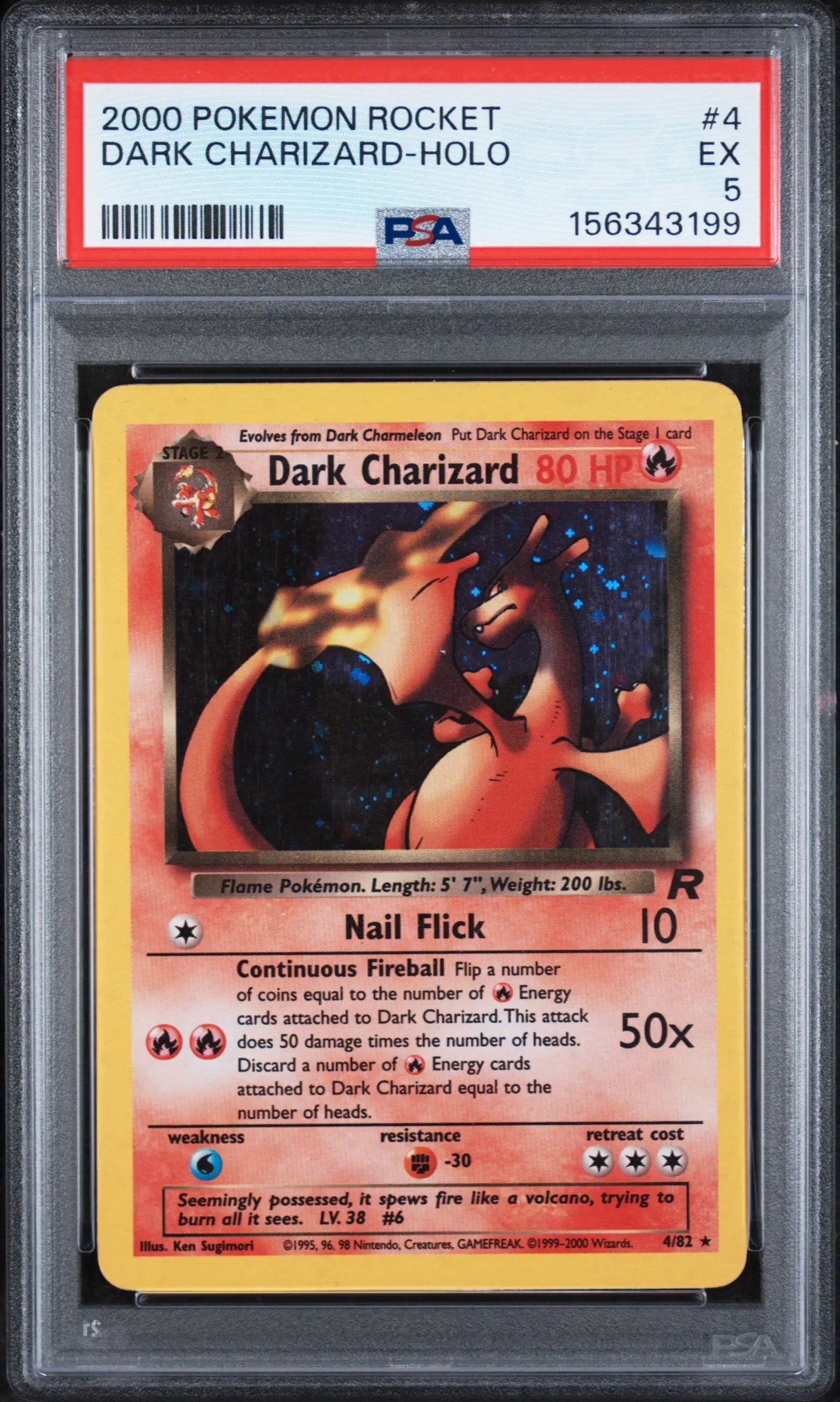 2000 Pokemon Rocket Dark Charizard-Holo 4/82 PSA 5 