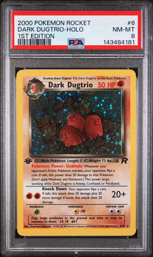 2000 Pokemon Rocket Dark Dugtrio Holo 1st Edition  6/82 PSA 8 
