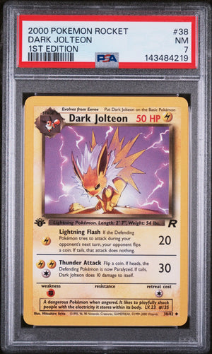2000 Pokemon Rocket Dark Jolteon 1st Edition 38/82 PSA 7 