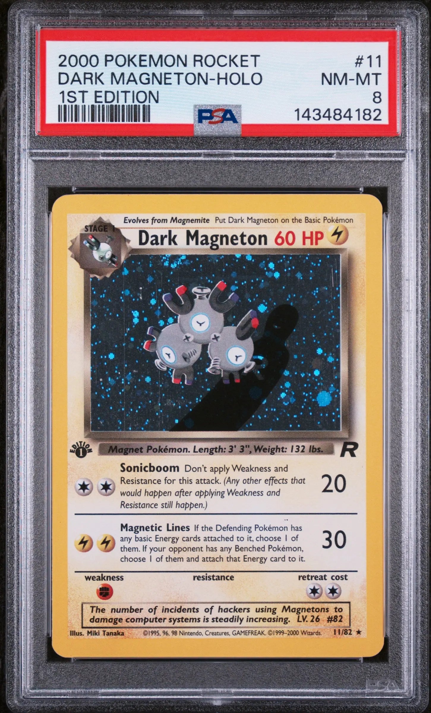 2000 Pokemon Rocket Dark Magneton Holo 1st Edition 11/82 PSA 8 