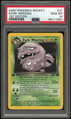 2000 Pokemon Rocket #31 Dark Weezing 1st Edition PSA 10 