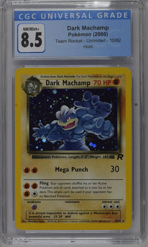 2000 Pokemon Team Rocket 10/82 Dark Machamp CGC 8.5 