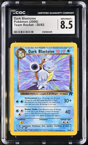 2000 Pokemon Team Rocket Dark Blastoise 20/82  CGC 8.5 