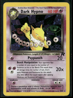 2000 Pokemon Team Rocket Unlimited Holofoil Dark Hypno 9/82 