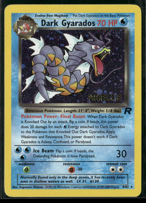 2000 Pokemon WoTC Promo Dark Gyarados Prerelease 08/82 