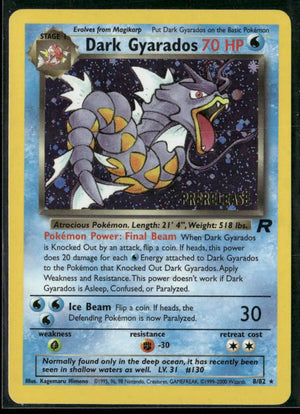 2000 Pokemon WoTC Promo Dark Gyarados Prerelease 08/82 LP 