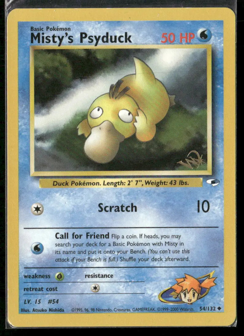 2000 Pokemon WoTC Promo W Stamped Misty's Psyduck 054/132 LP 