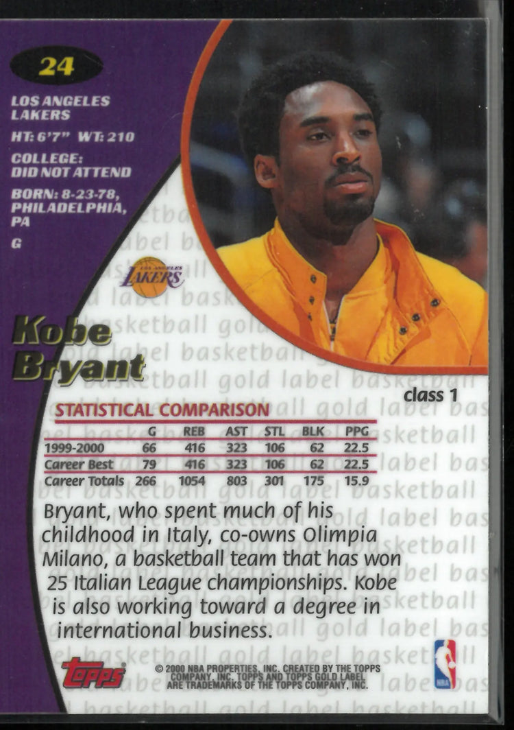 2000 Topps Gold Label Kobe Bryant 