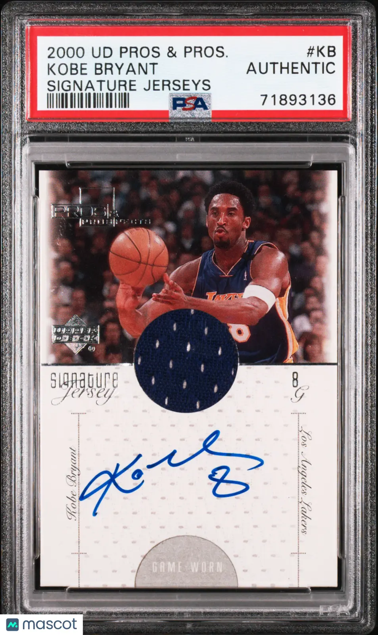 2000 Upper Deck Pros Prospects Signature Jerseys Auto Kobe Bryant PSA Authentic 