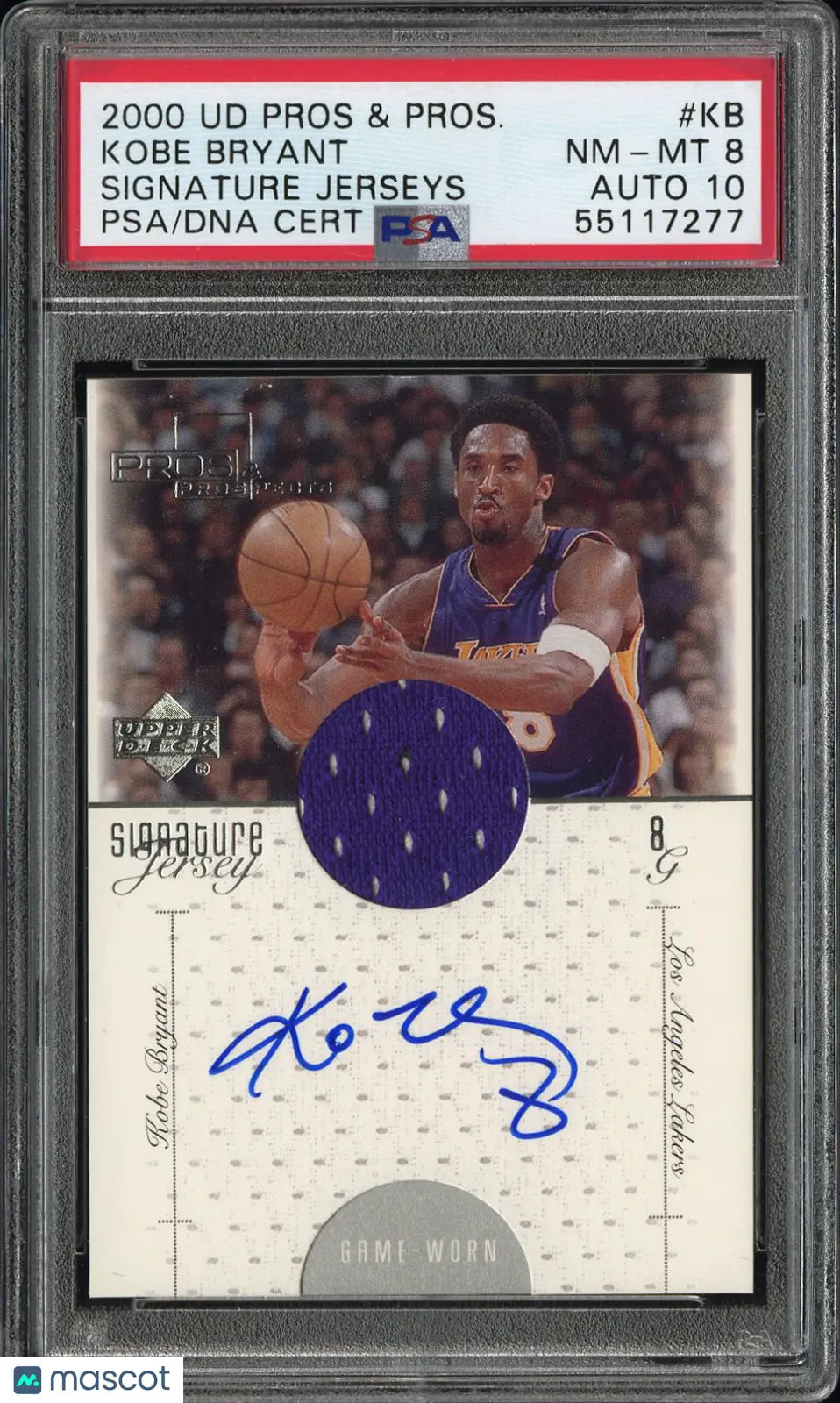 2000 Upper Deck Pros Prospects Signature Jerseys Kobe Bryant Auto PSA 8 Auto 10 