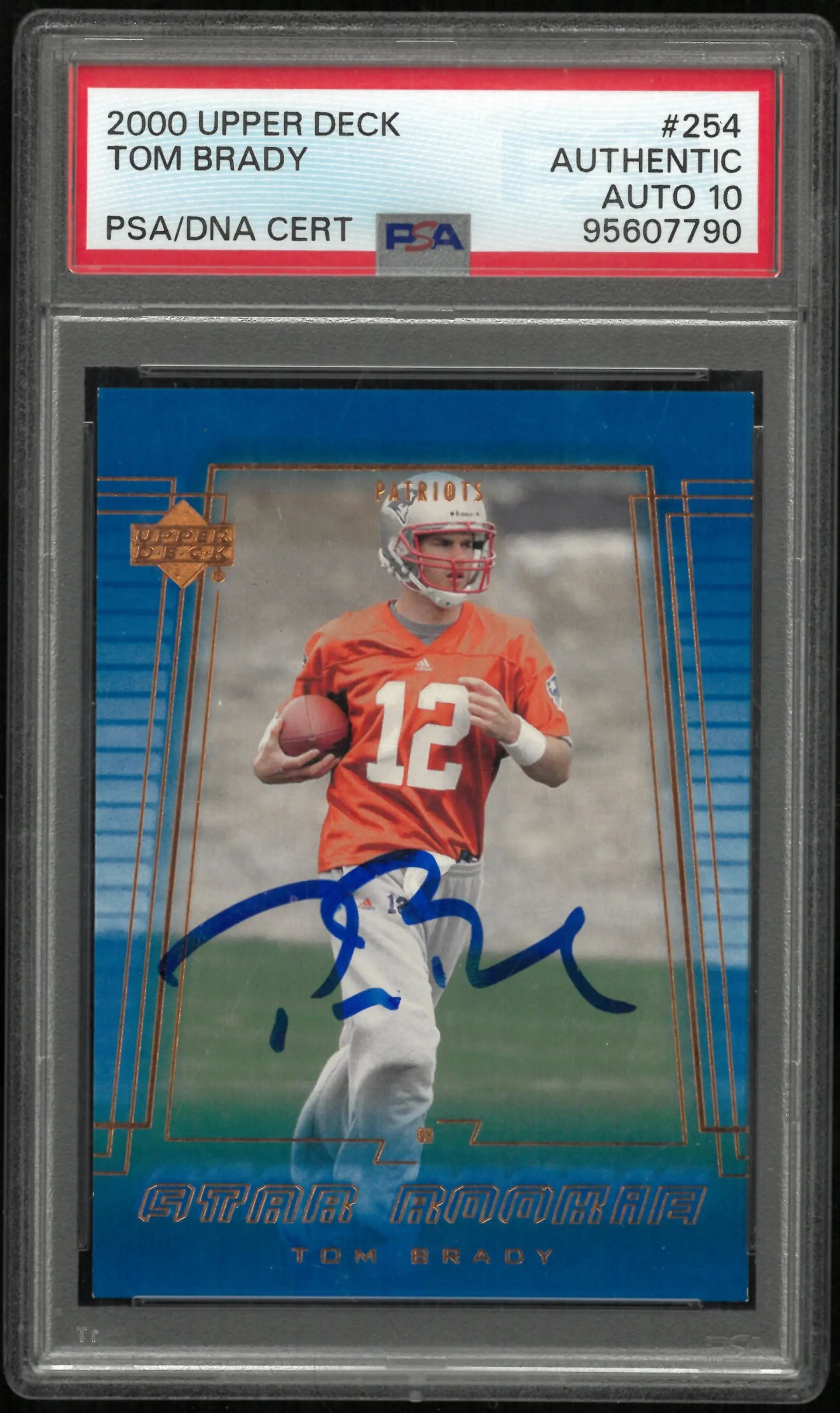 2000 Upper Deck Tom Brady RC Rookie In Person Auto PSA Authentic Auto 10 