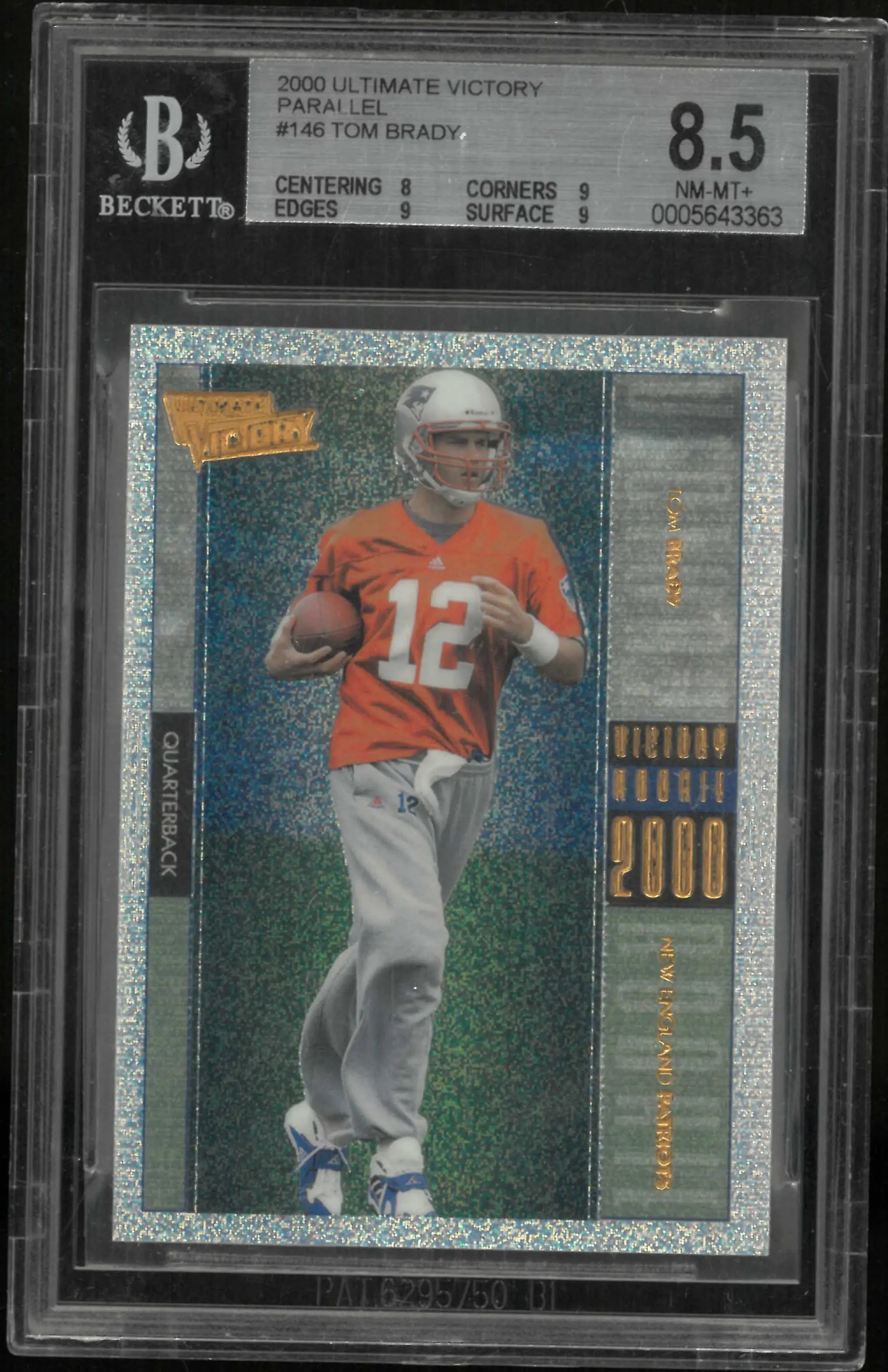 2000 Upper Deck Ultimate Victory Parallel Rookie Tom Brady RC BGS 8.5 