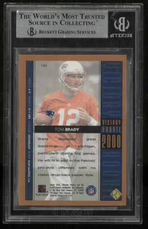 2000 Upper Deck Ultimate Victory Parallel Rookie Tom Brady RC BGS 8.5 
