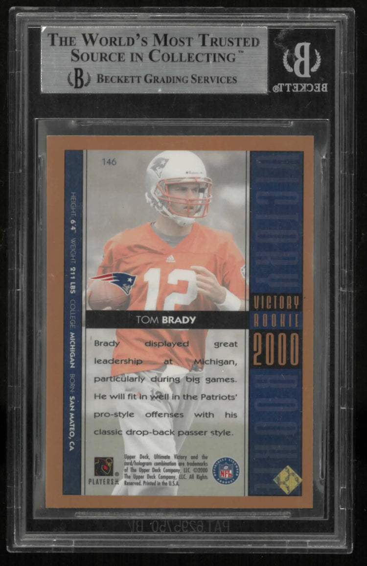 2000 Upper Deck Ultimate Victory Parallel Rookie Tom Brady RC BGS 8.5 