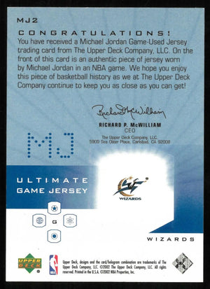 2001-02 UD Ultimate Collection Patch Michael Jordan Ultimate Game Jersey /250 