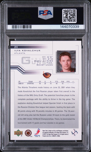 2001-02 Upper Deck Hockey Ilya Kovalchuk Young Guns RC Rookie #211 PSA 10 