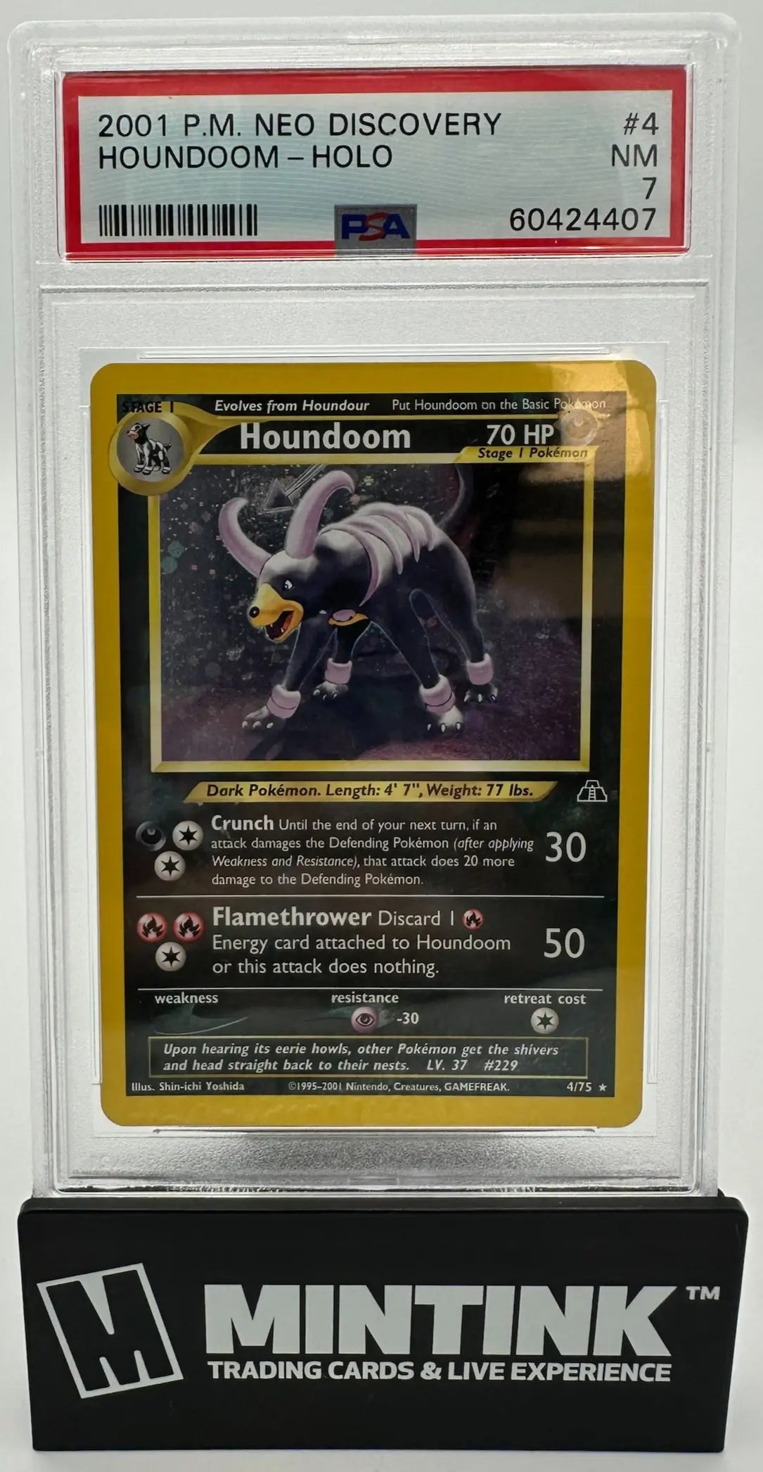 2001 Pokemon Neo Discovery Houndoom Holo 4/75 PSA 7 