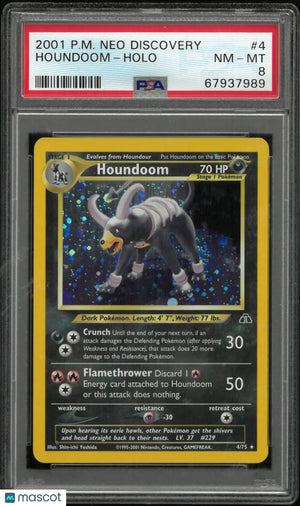 2001 Pokemon Neo Discovery Houndoom Holo 4/75 PSA 8 