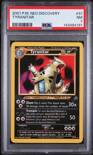 2001 Pokemon Neo Discovery Tyranitar 31/75 PSA 7 