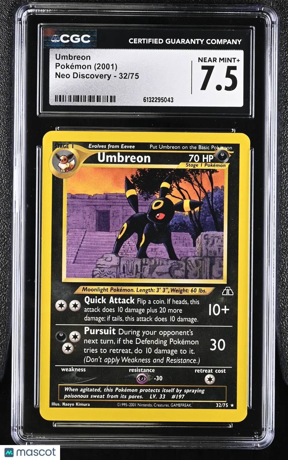 2001 Pokemon Neo Discovery Umbreon CGC 7.5 #32/75 