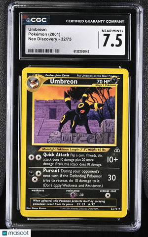 2001 Pokemon Neo Discovery Umbreon CGC 7.5 #32/75 
