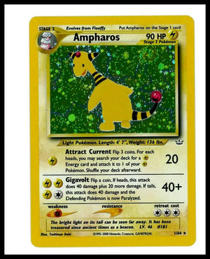2001 Pokemon Neo Revelation Ampharos 01/64 Swirl 