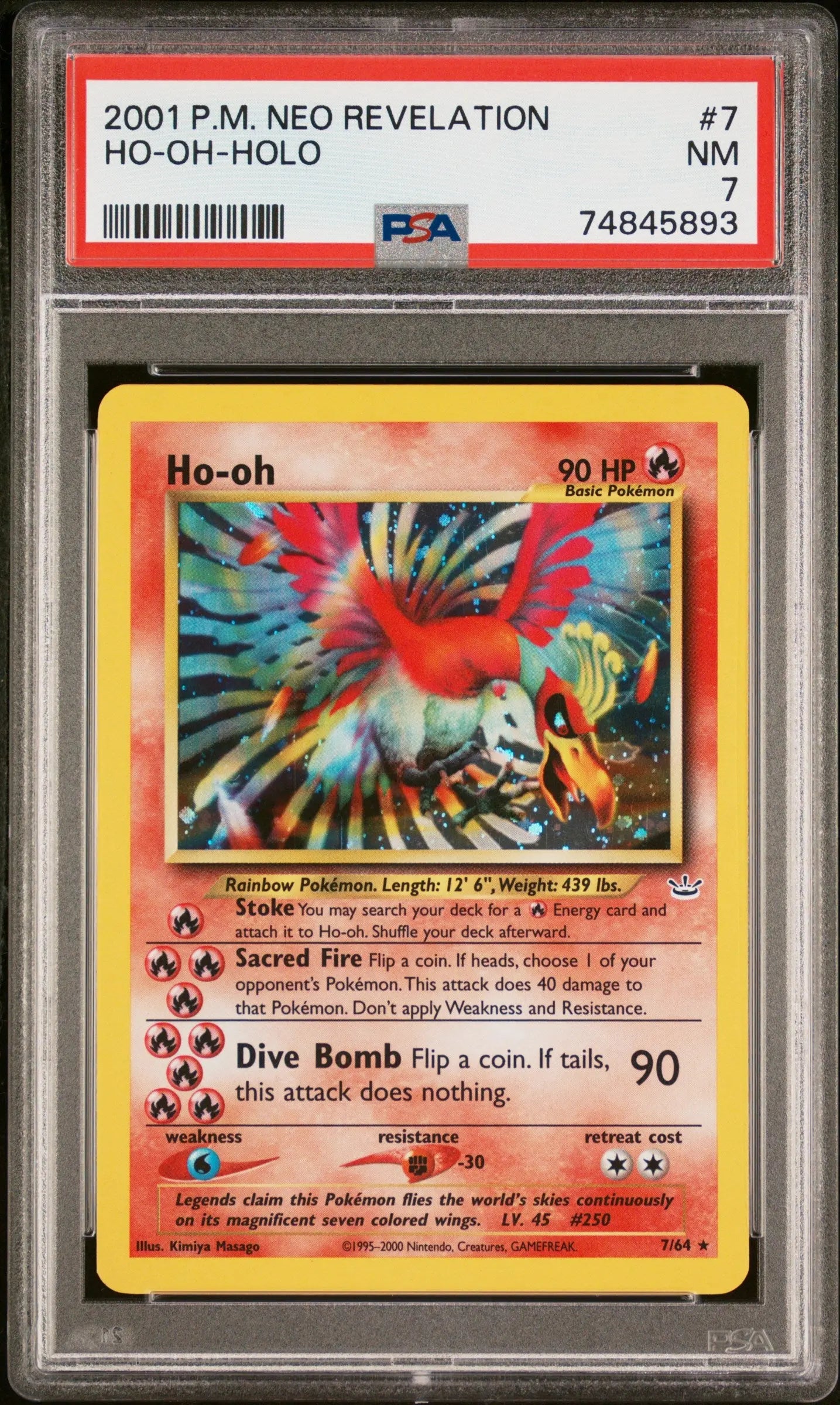2001 Pokemon Neo Revelation Ho-Oh-Holo 7/64 PSA 7 